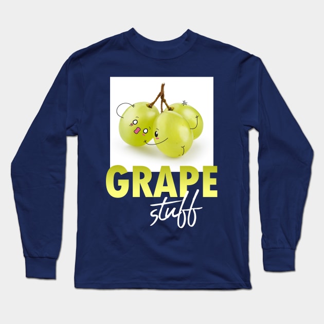 Cute Japanese Grapes - Grape Stuff Anime Style Long Sleeve T-Shirt by PerttyShirty